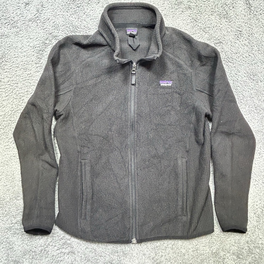Patagonia Radiant Flux Jacket Boys XL (14) Black Full Zip Outdoor Hiking Active
